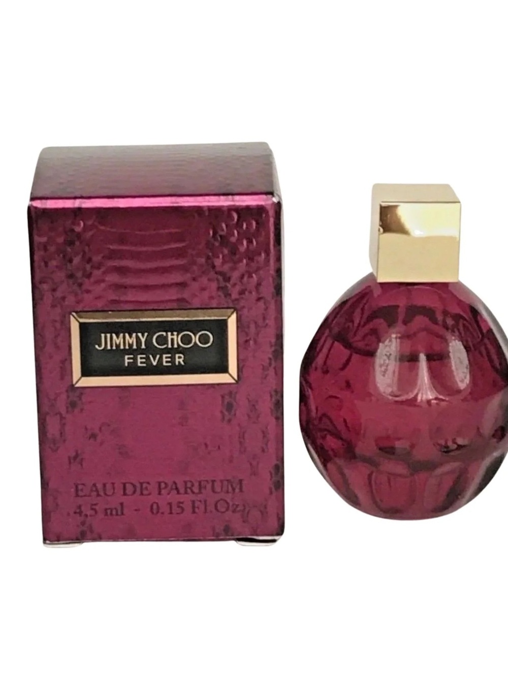 Jimmy Choo Mini Perfume Bottle in Deep Berry with Gold Cap
